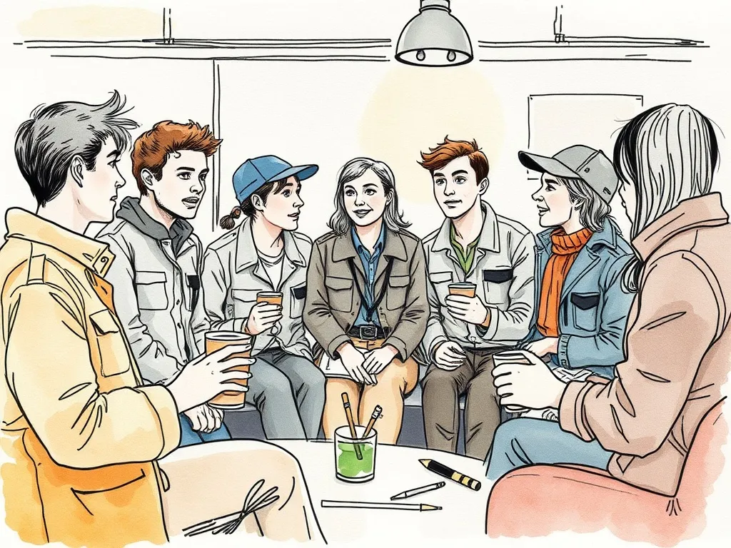 Alberta oil and gas shift workers enjoying relaxed off-shift time, symbolizing improved well-being and social interaction due to better sleep patterns.