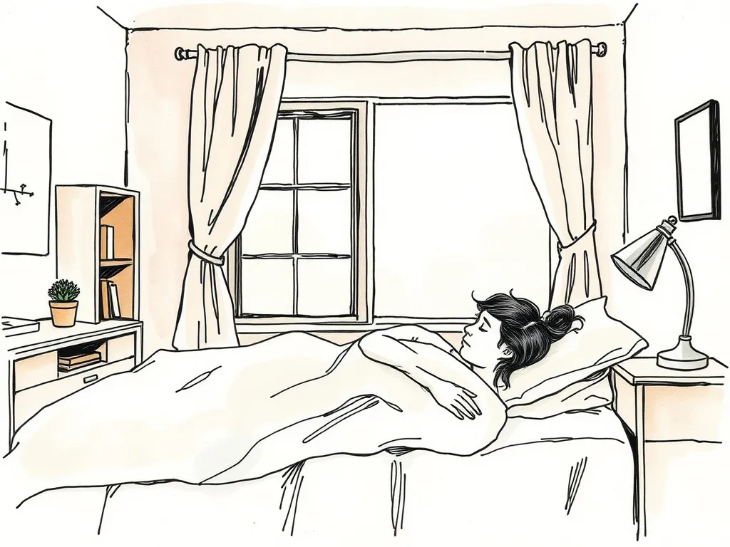 Person sleeping peacefully in a comfortable, serene bedroom, symbolizing effective management of anxiety-driven insomnia with CBT-I in Alberta.