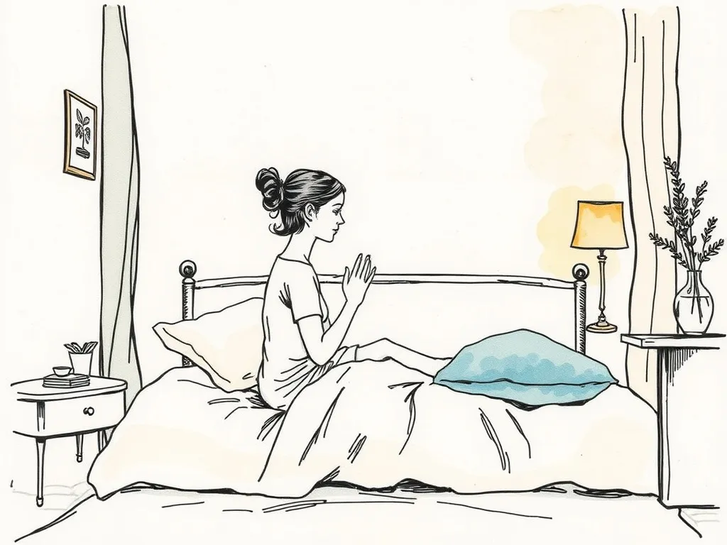 A person engaging in a calming pre-sleep ritual, demonstrating healthy sleep hygiene practices for natural and restful sleep.