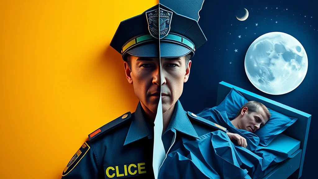 Police officer struggling with trauma-related sleep disruption showing signs of insomnia