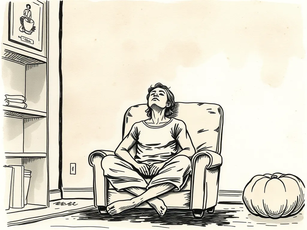 A person practicing relaxation techniques like deep breathing, a key component of CBTI for reducing stress and improving sleep.