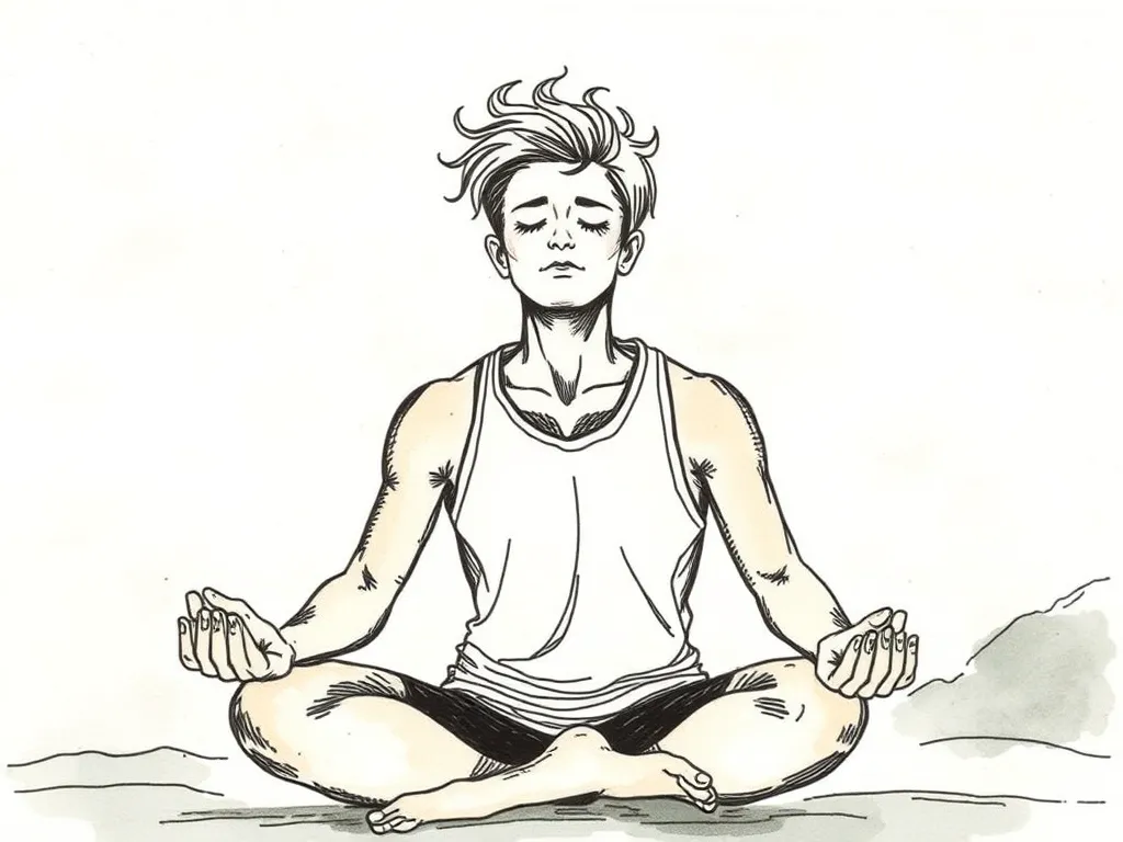 Athlete practicing relaxation, a key component of cognitive behavioral therapy for insomnia for enhanced sleep.