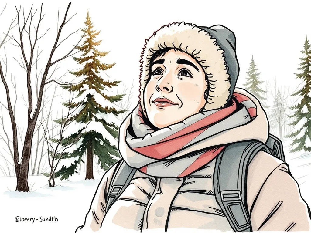 Individual practicing a healthy lifestyle for mental well-being and sleep management during Alberta winters.