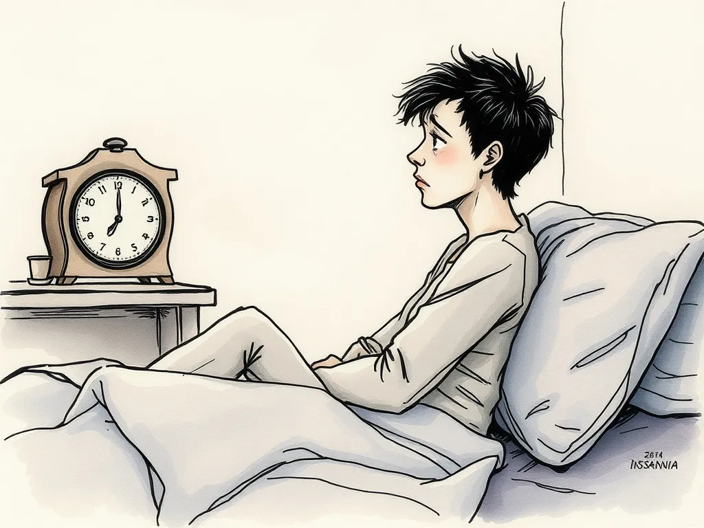 Frustrated person awake at 3 AM in bed, depicting middle-of-the-night insomnia and need for CBT-I.